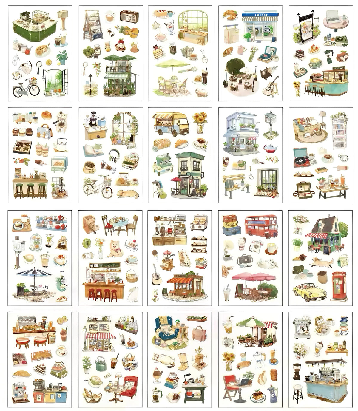 4 Styles Food Store Die Cut Sticker