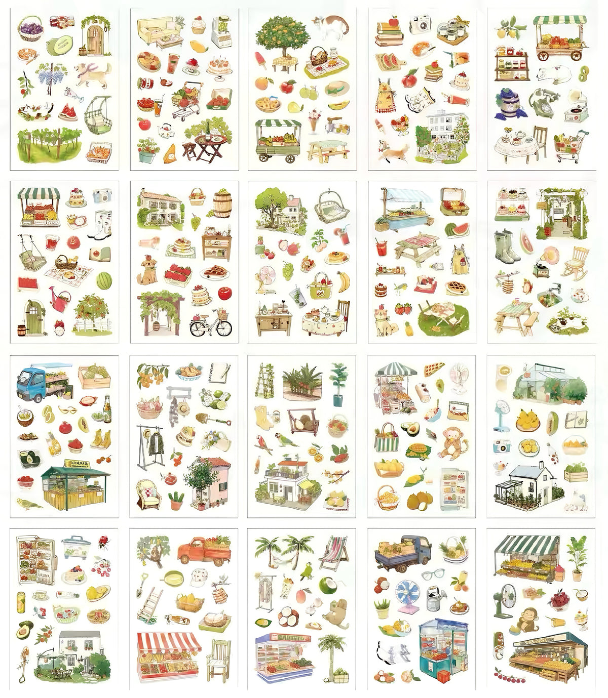 4 Styles Food Store Die Cut Sticker