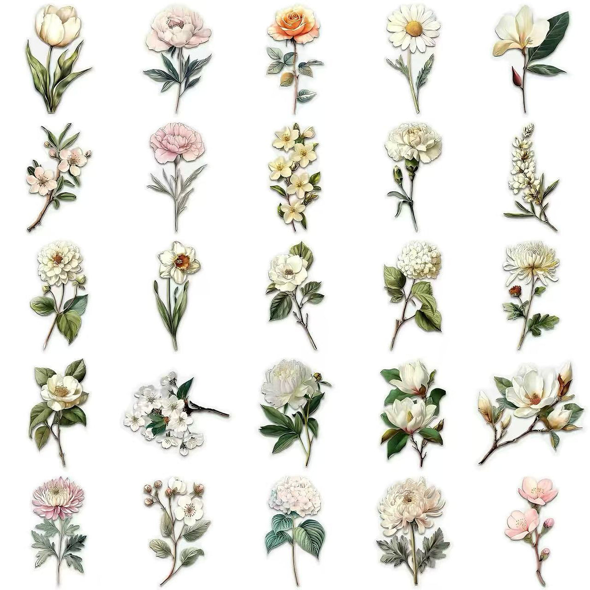 Individual Decorative Floral PET Sticker