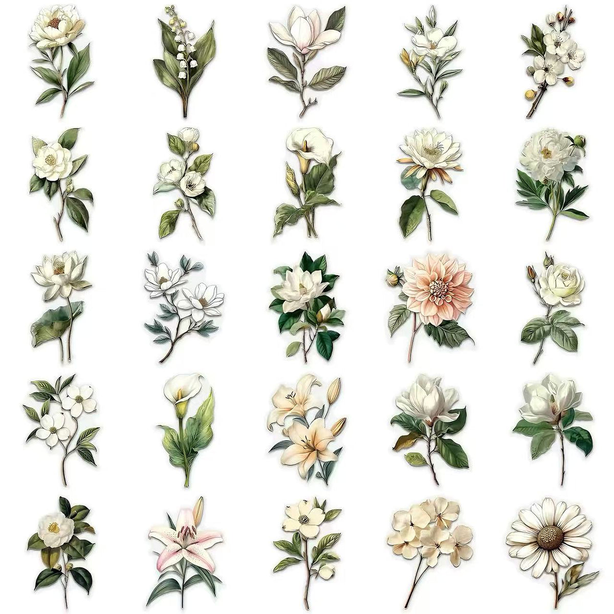 Individual Decorative Floral PET Sticker