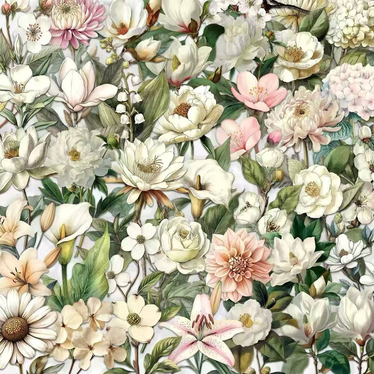 Individual Decorative Floral PET Sticker