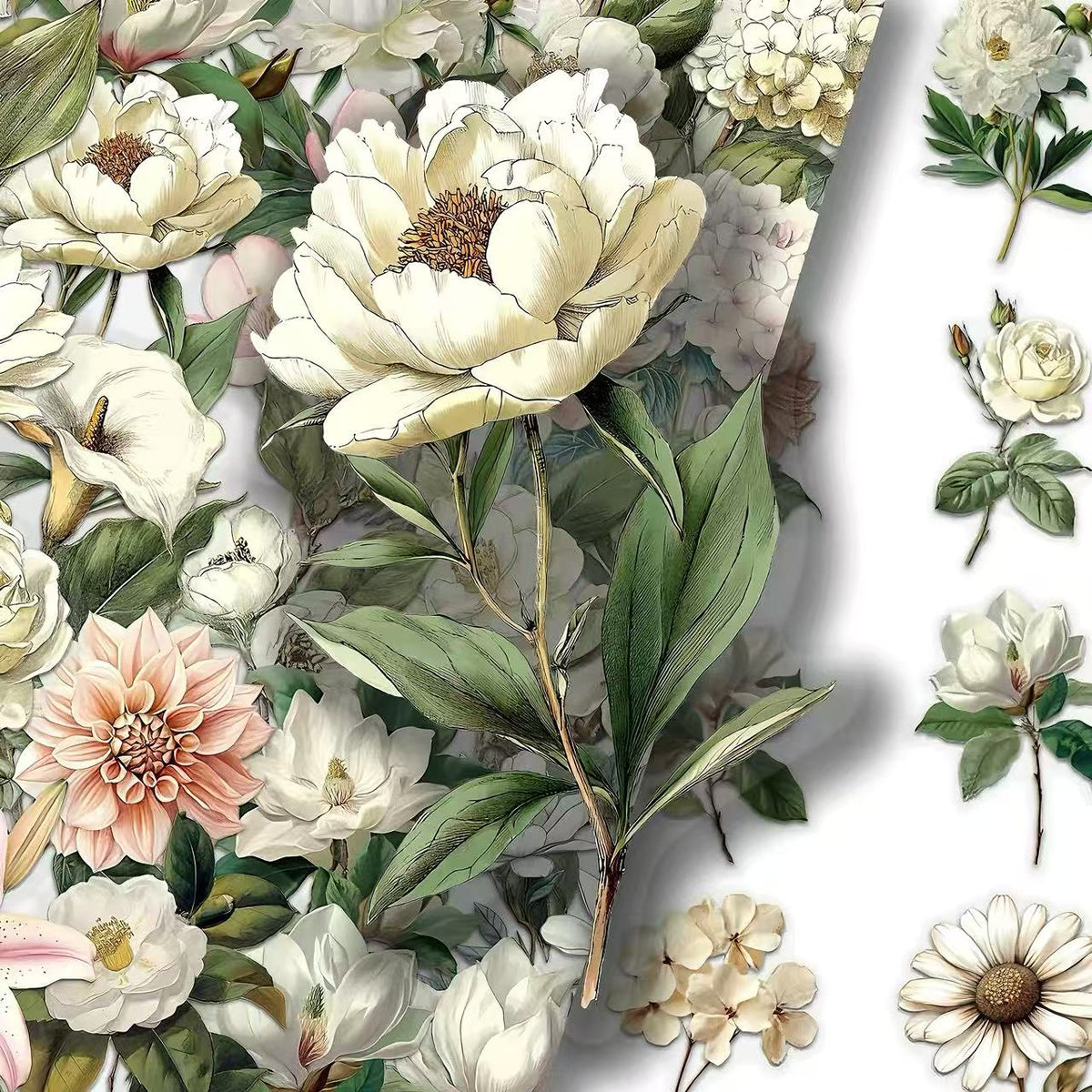 Individual Decorative Floral PET Sticker