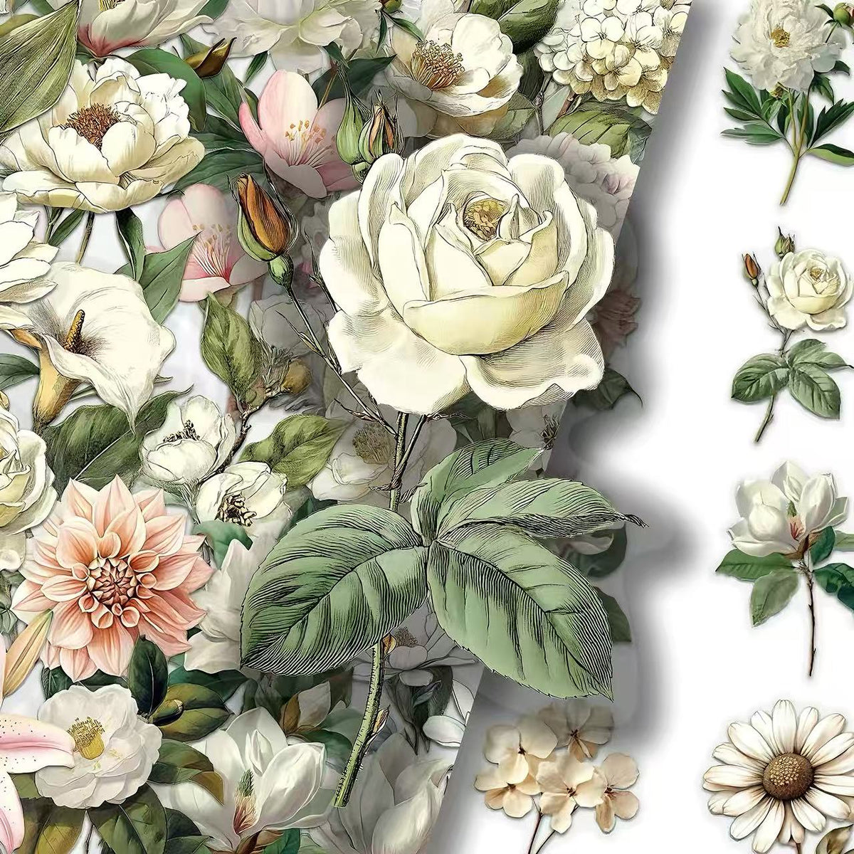 Individual Decorative Floral PET Sticker