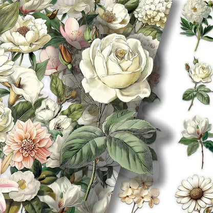 Individual Decorative Floral PET Sticker
