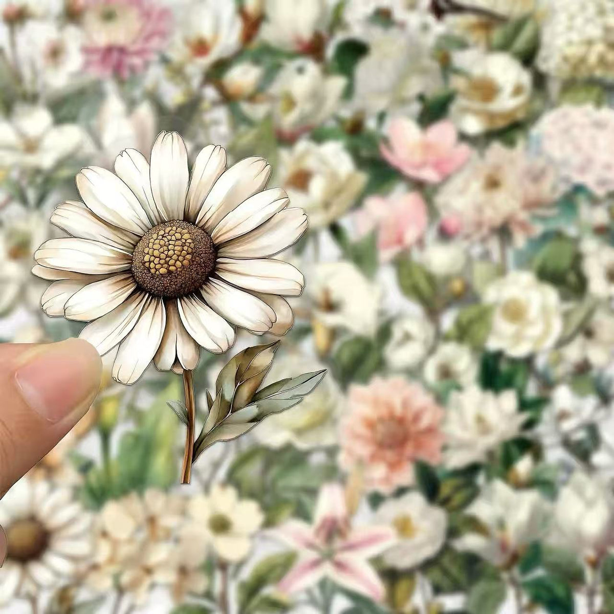 Individual Decorative Floral PET Sticker