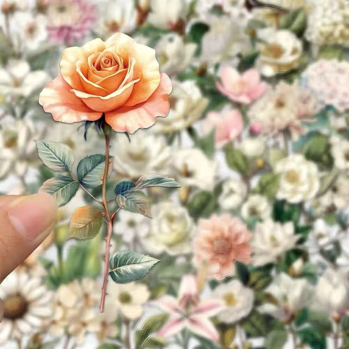 Individual Decorative Floral PET Sticker