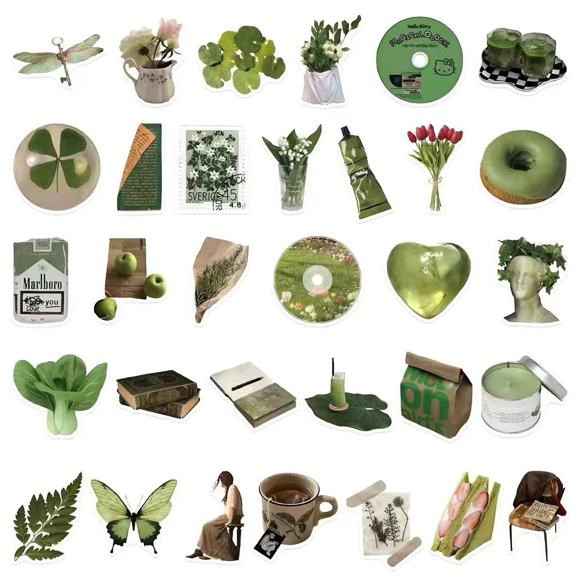 Green Aesthetic PET Sticker