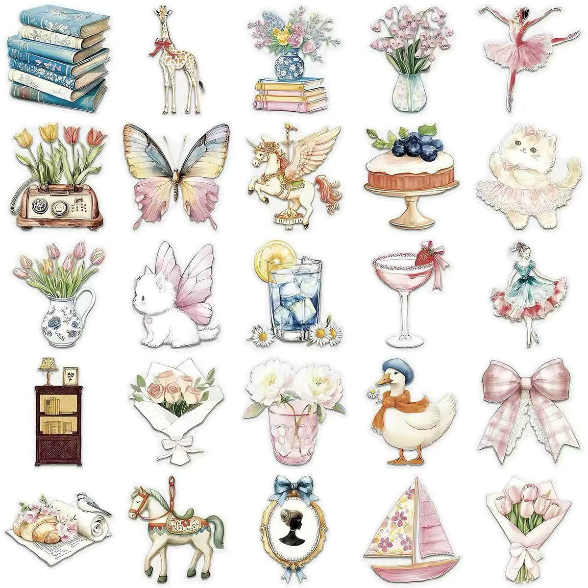 Vintage Fairy Tale PET Die-Cut Sticker