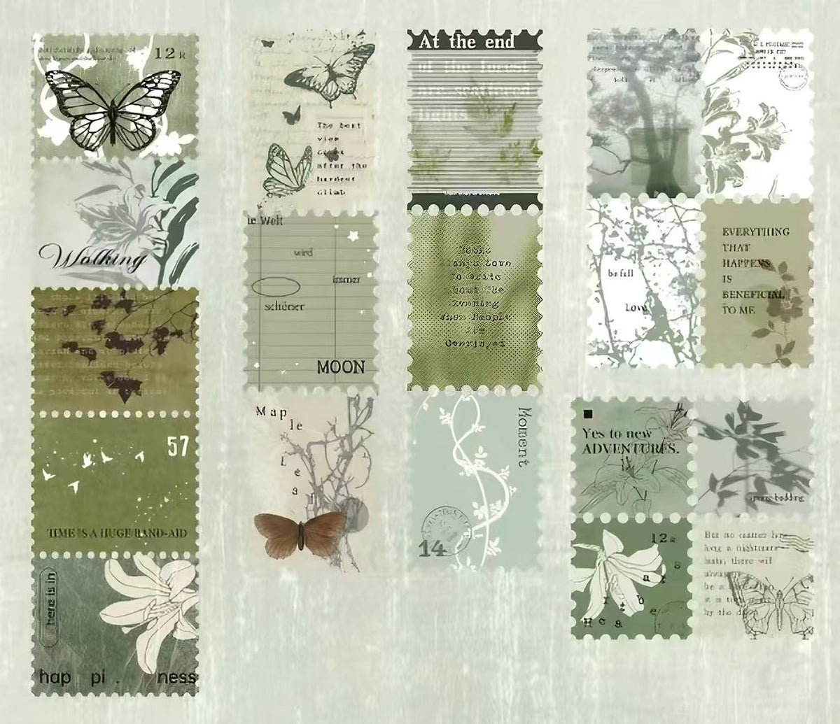 Stamp Shaped Butterfly Journal Decorative Sticker
