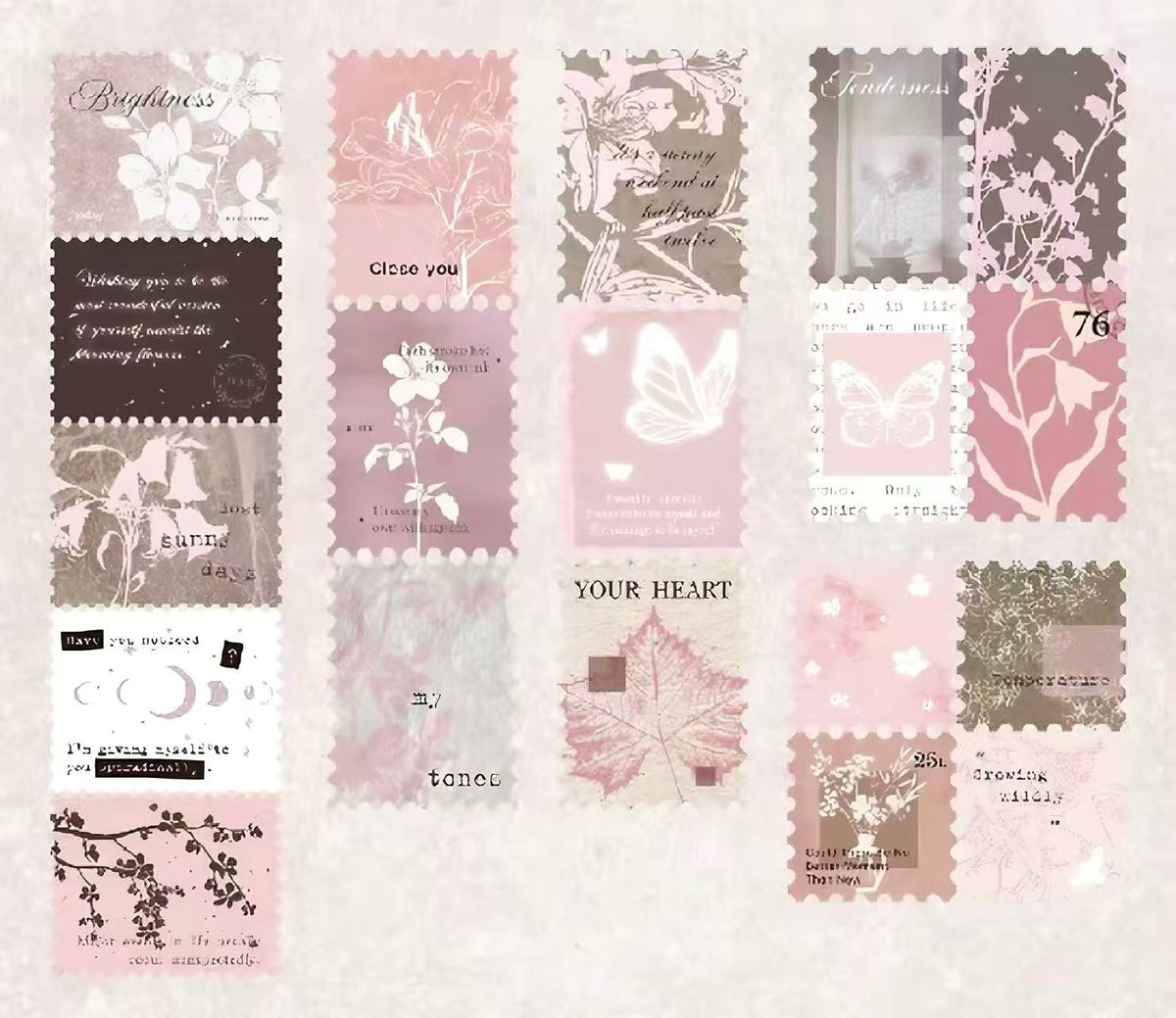 Stamp Shaped Butterfly Journal Decorative Sticker