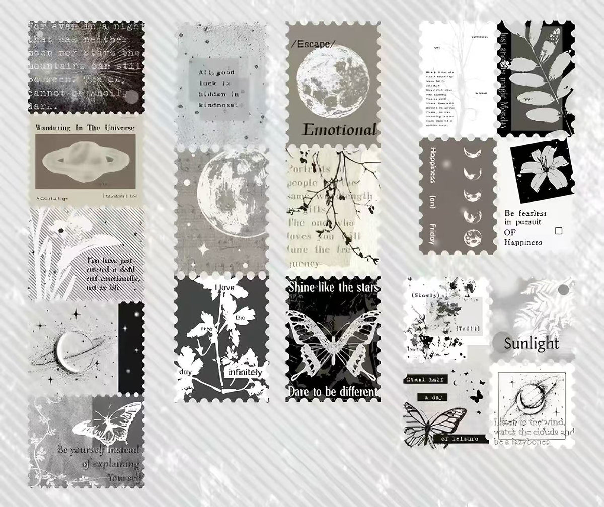 Stamp Shaped Butterfly Journal Decorative Sticker