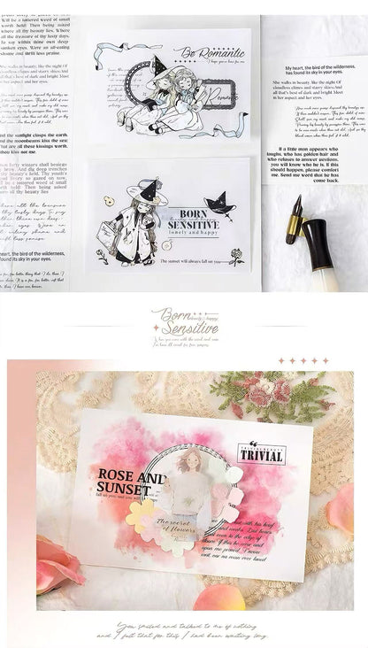 Artistic English Quote PET Die-Cut Tape