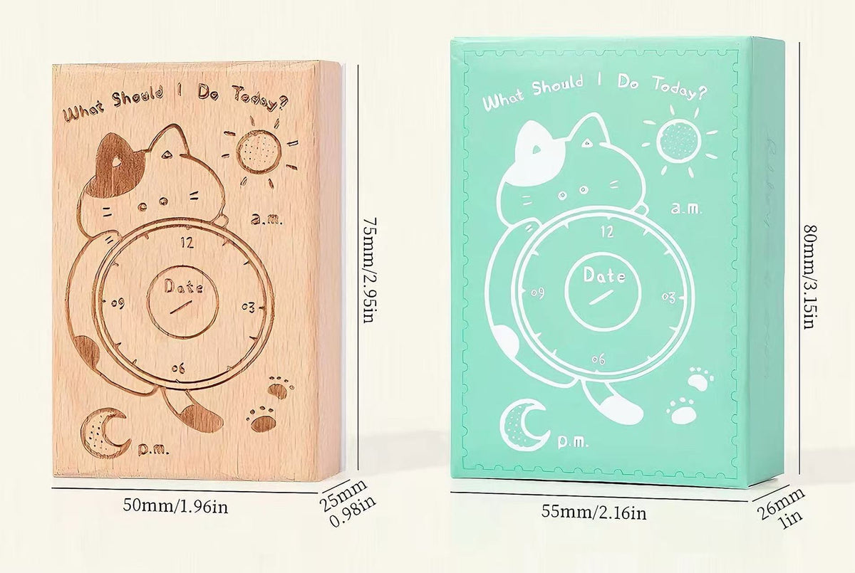 Cute Cat Wooden Stamp