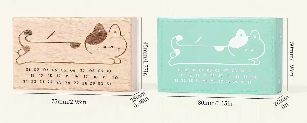 Cute Cat Wooden Stamp