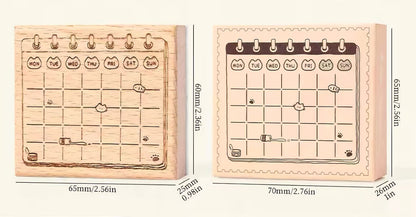 Cute Cat Wooden Stamp