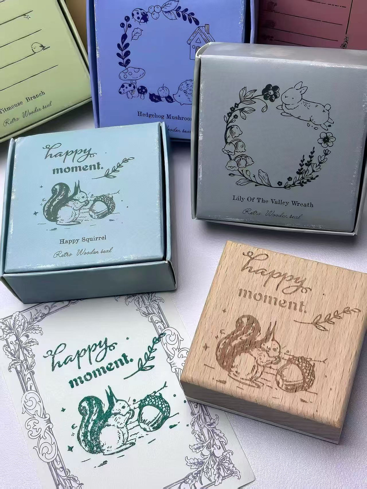 Hand-Drawn Animal Frame Wooden Stamp