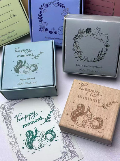 Hand-Drawn Animal Frame Wooden Stamp