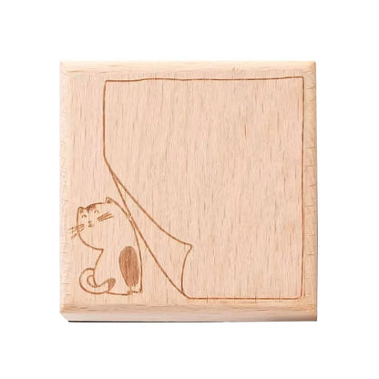 Hand-Drawn Animal Frame Wooden Stamp