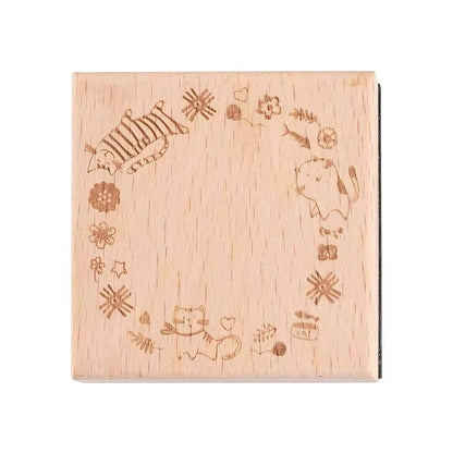 Hand-Drawn Animal Frame Wooden Stamp