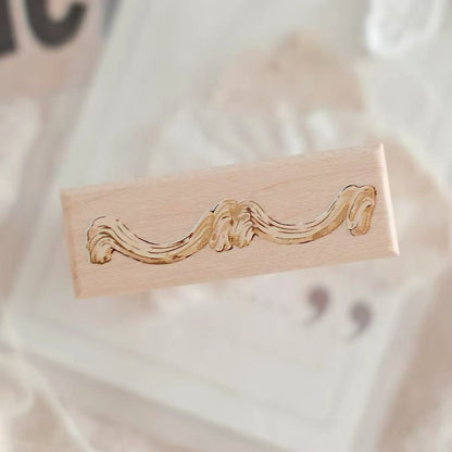 Vintage Dessert Tableware Wooden Rubber Stamp