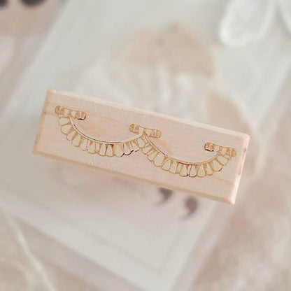Vintage Dessert Tableware Wooden Rubber Stamp