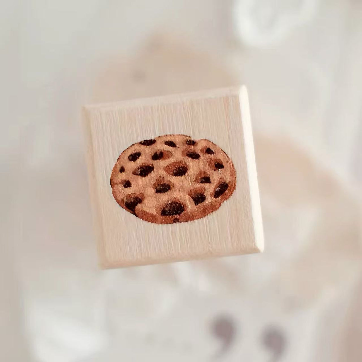 Vintage Dessert Tableware Wooden Rubber Stamp