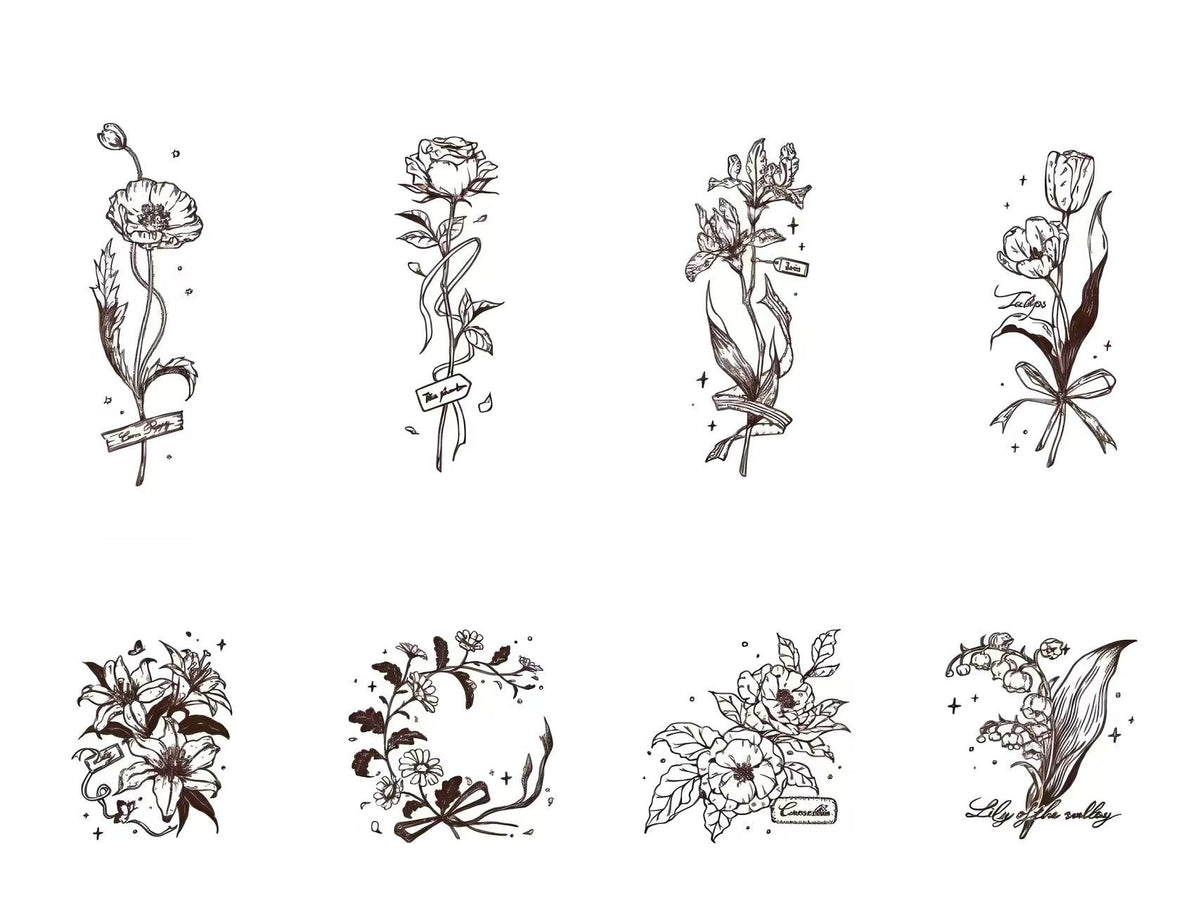 Art Floral Wooden Rubber Stamp