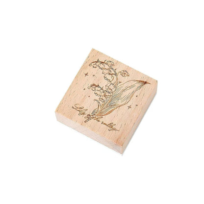 Art Floral Wooden Rubber Stamp