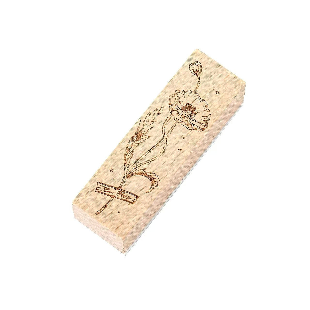 Art Floral Wooden Rubber Stamp