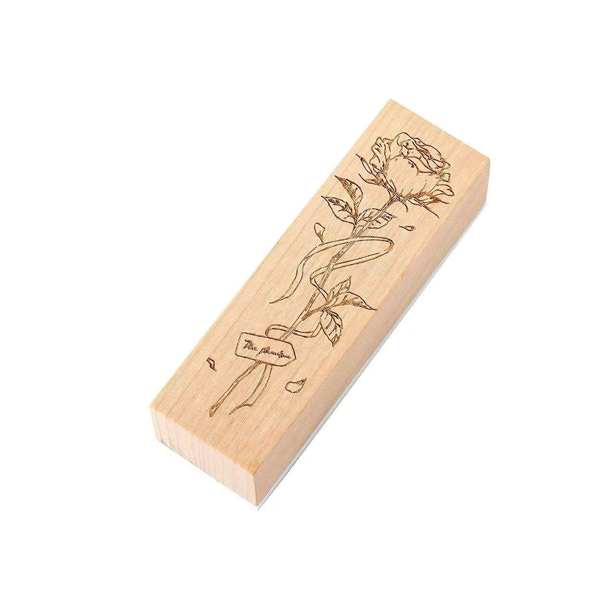 Art Floral Wooden Rubber Stamp