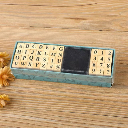 7 Styles Wooden Alphabet & Letters Numbers & Symbols Rubber Stamp