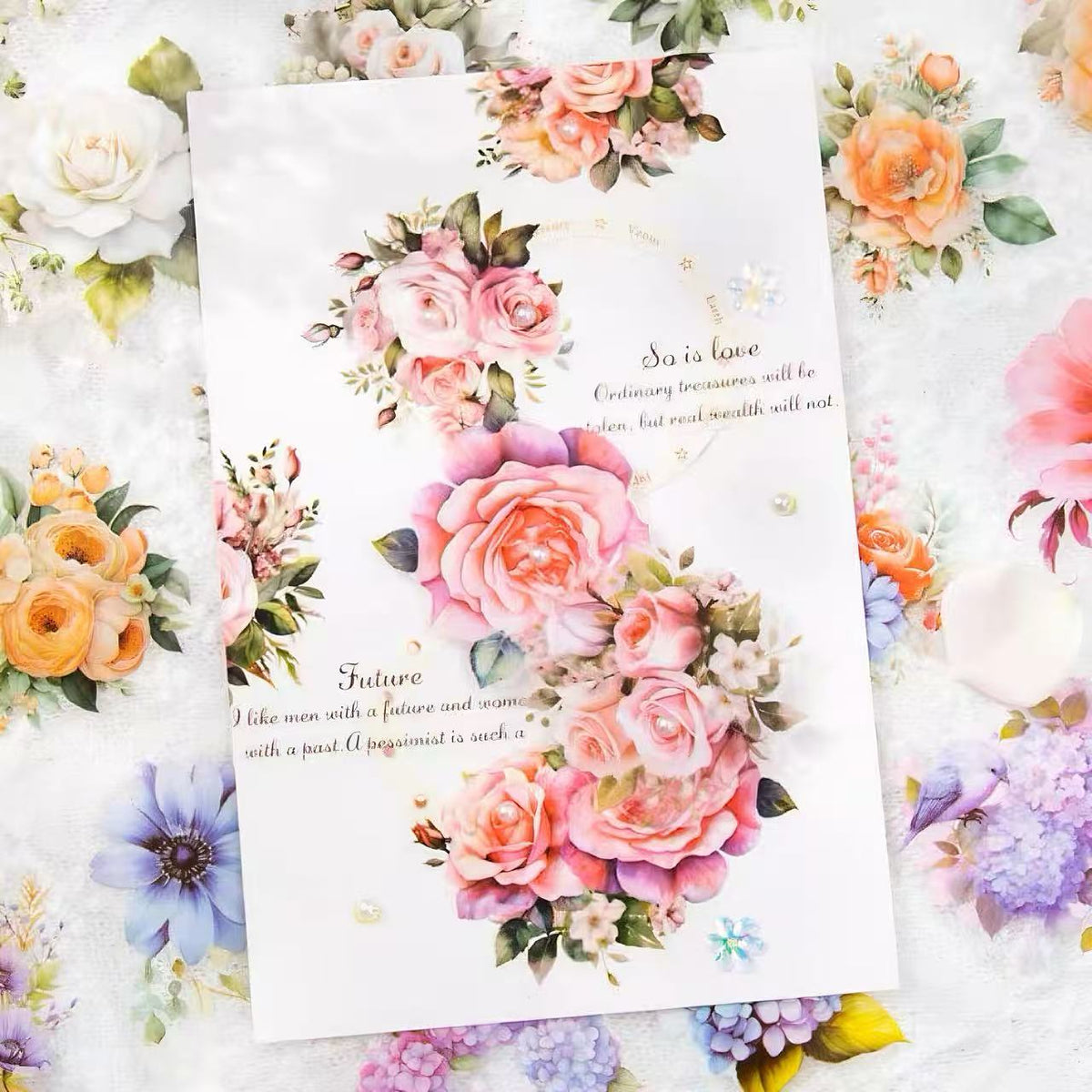 Multi-Theme Floral Die-Cut PET Tape