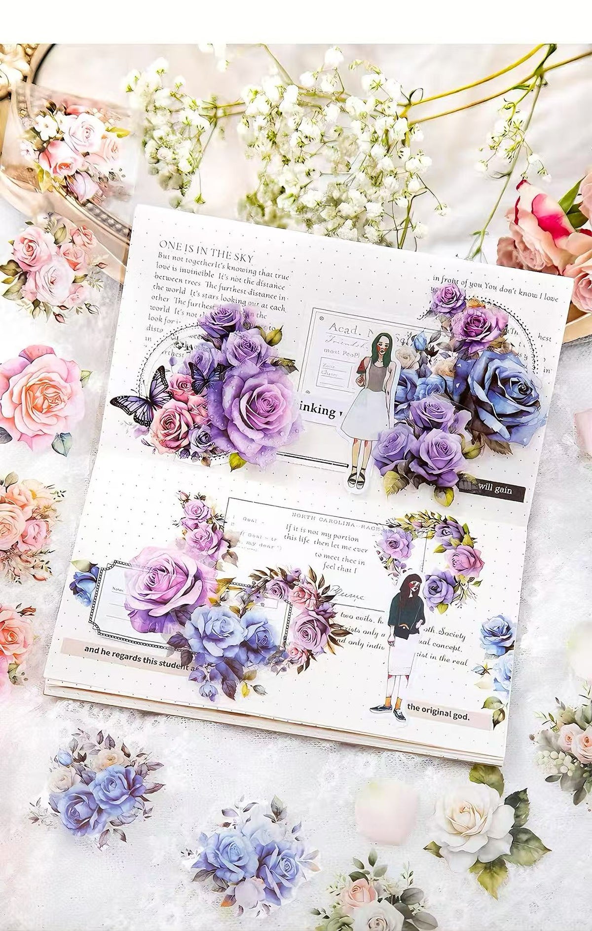 Multi-Theme Floral Die-Cut PET Tape