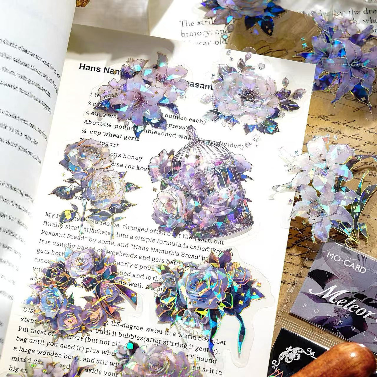 Holographic Floral PET Sticker