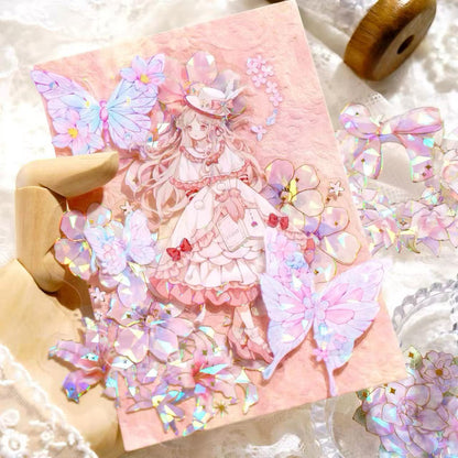 Holographic Floral PET Sticker