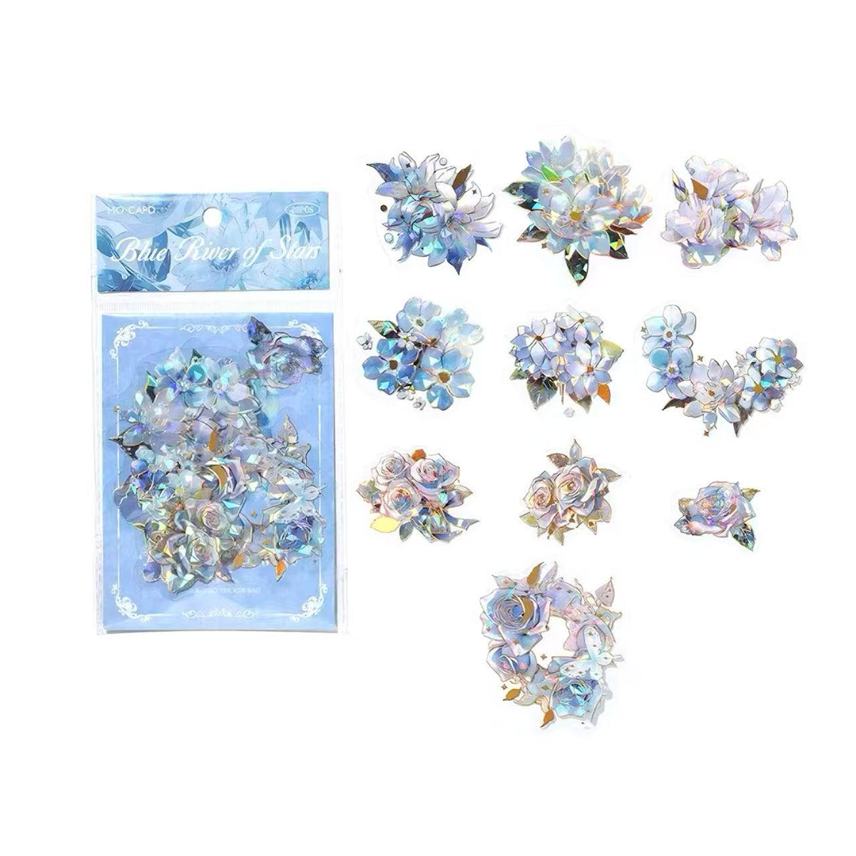 Holographic Floral PET Sticker