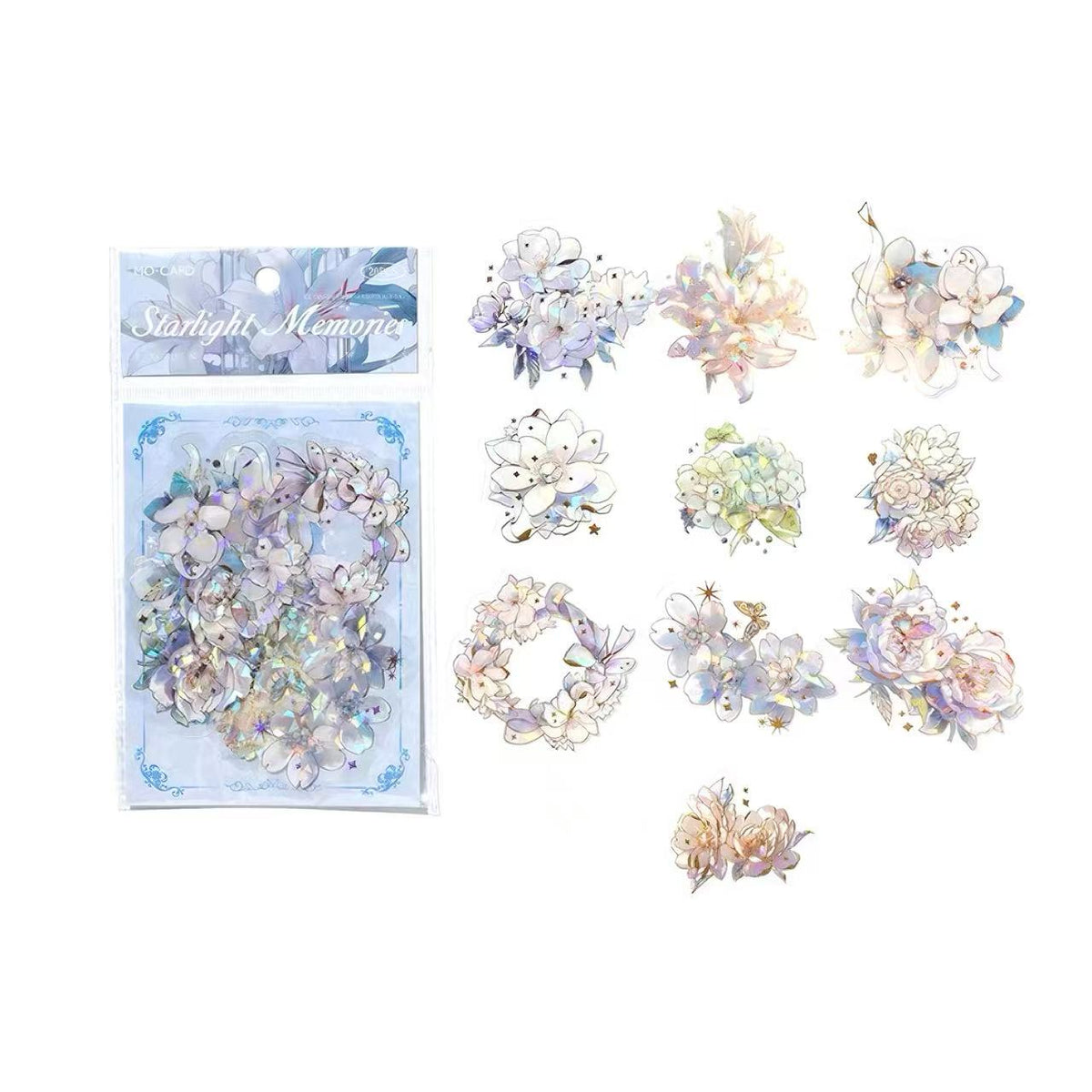 Holographic Floral PET Sticker