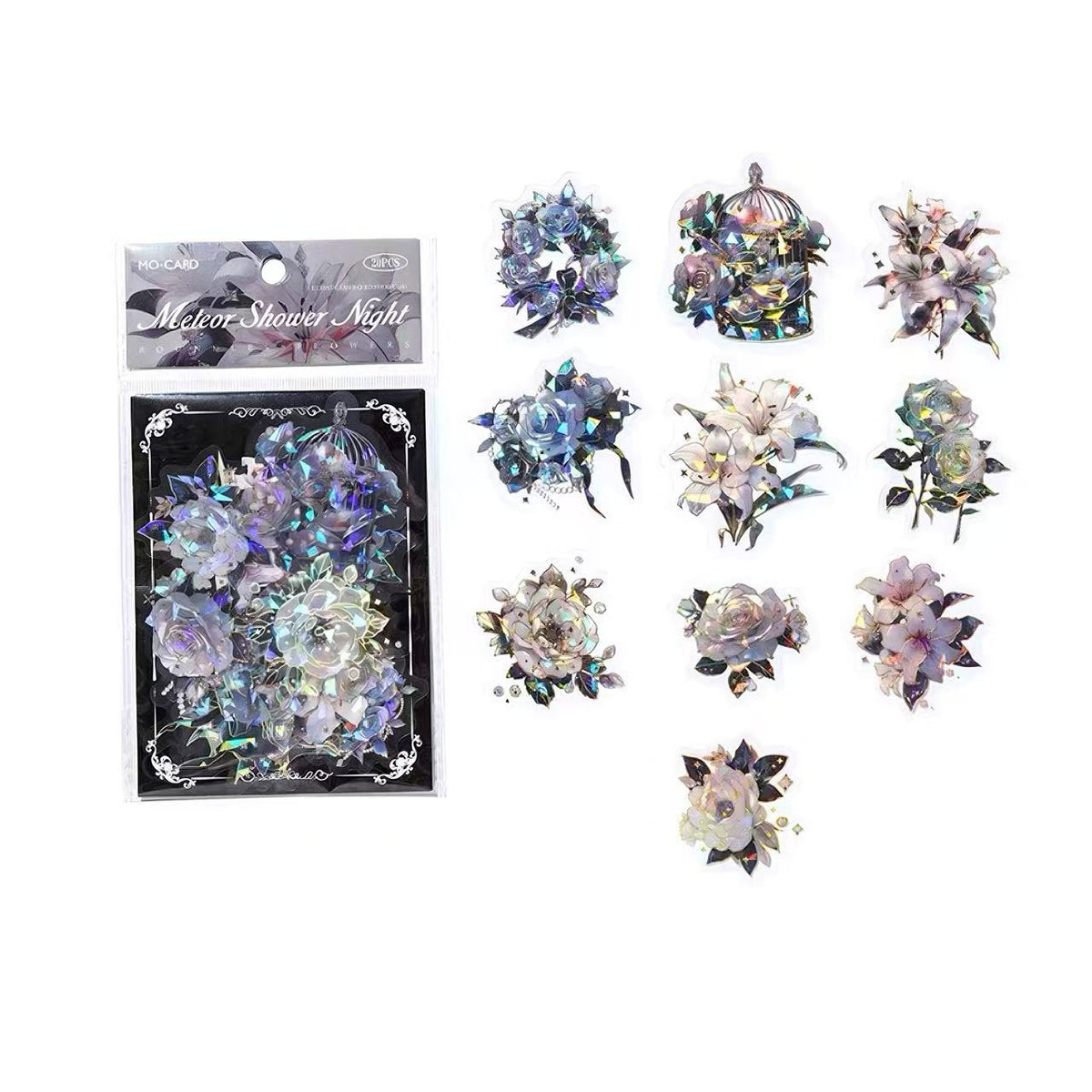 Holographic Floral PET Sticker