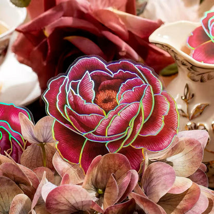 Holographic Blooming Flower PET Sticker