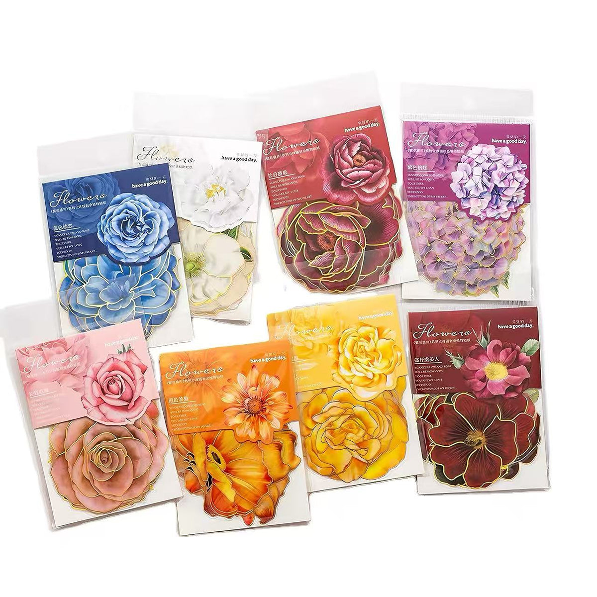 Holographic Blooming Flower PET Sticker