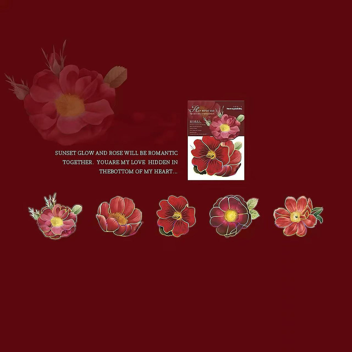 Holographic Blooming Flower PET Sticker