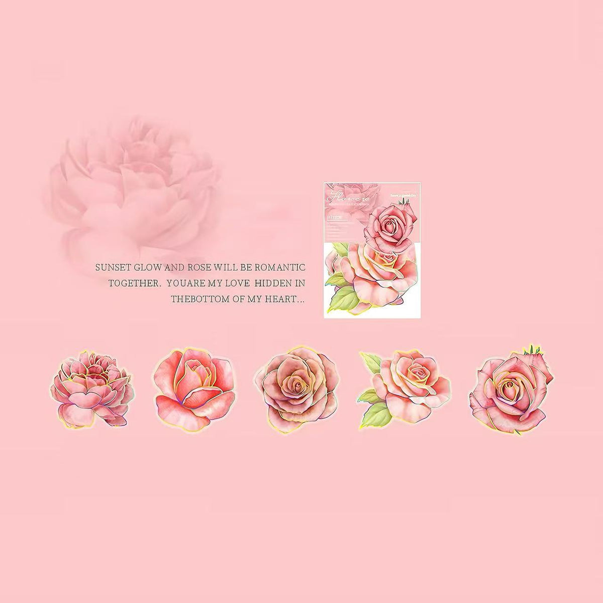 Holographic Blooming Flower PET Sticker