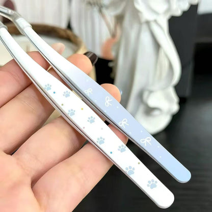 Cat Paw & Bow Decorative Craft Tweezers