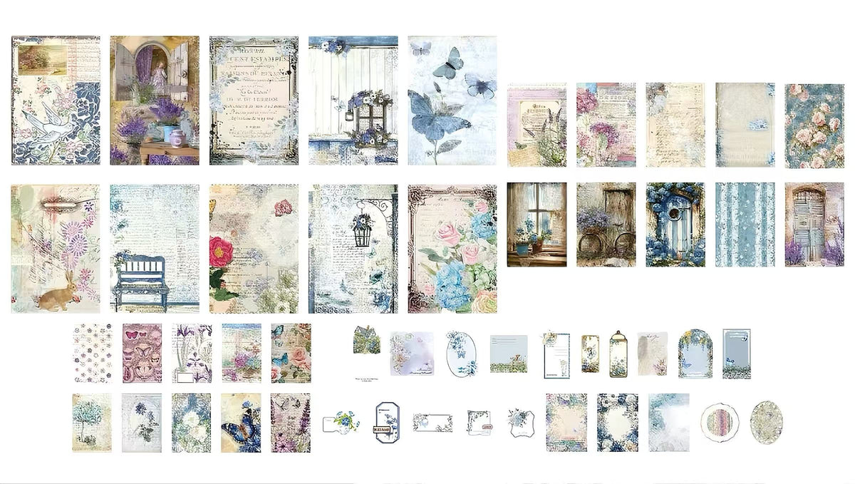 4 Color Floral Country Craft Paper