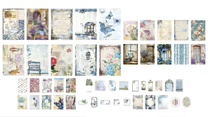 4 Color Floral Country Craft Paper