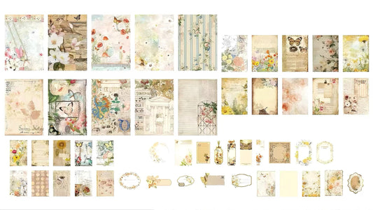 4 Color Floral Country Craft Paper