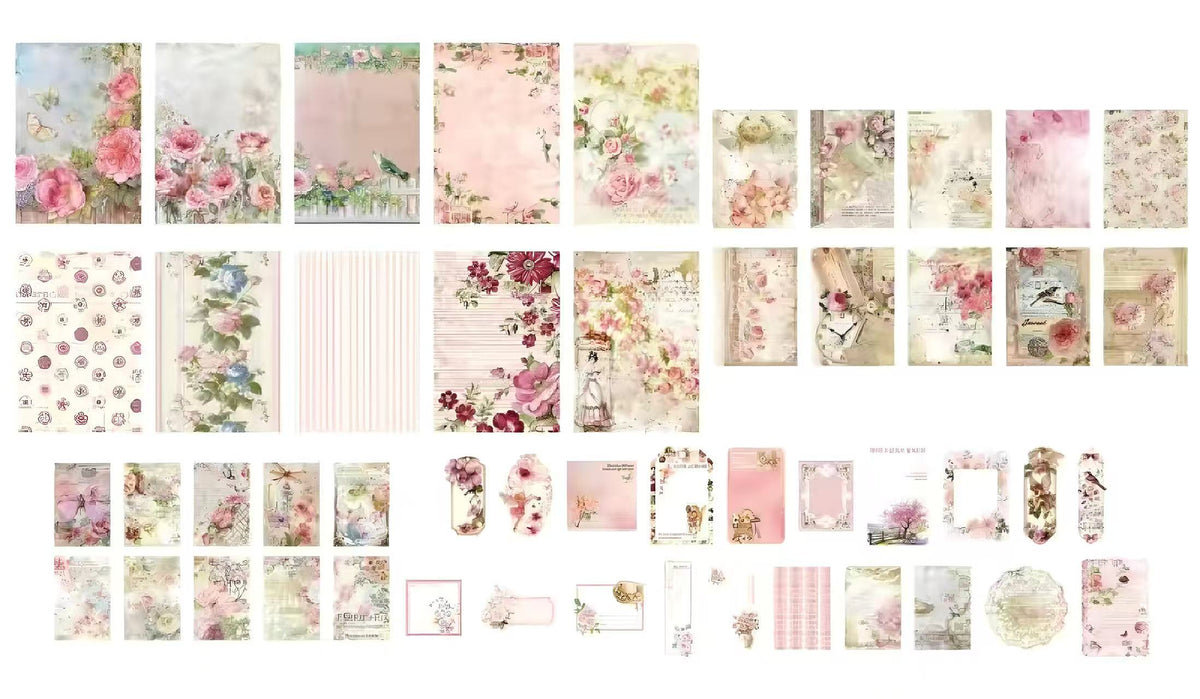 4 Color Floral Country Craft Paper