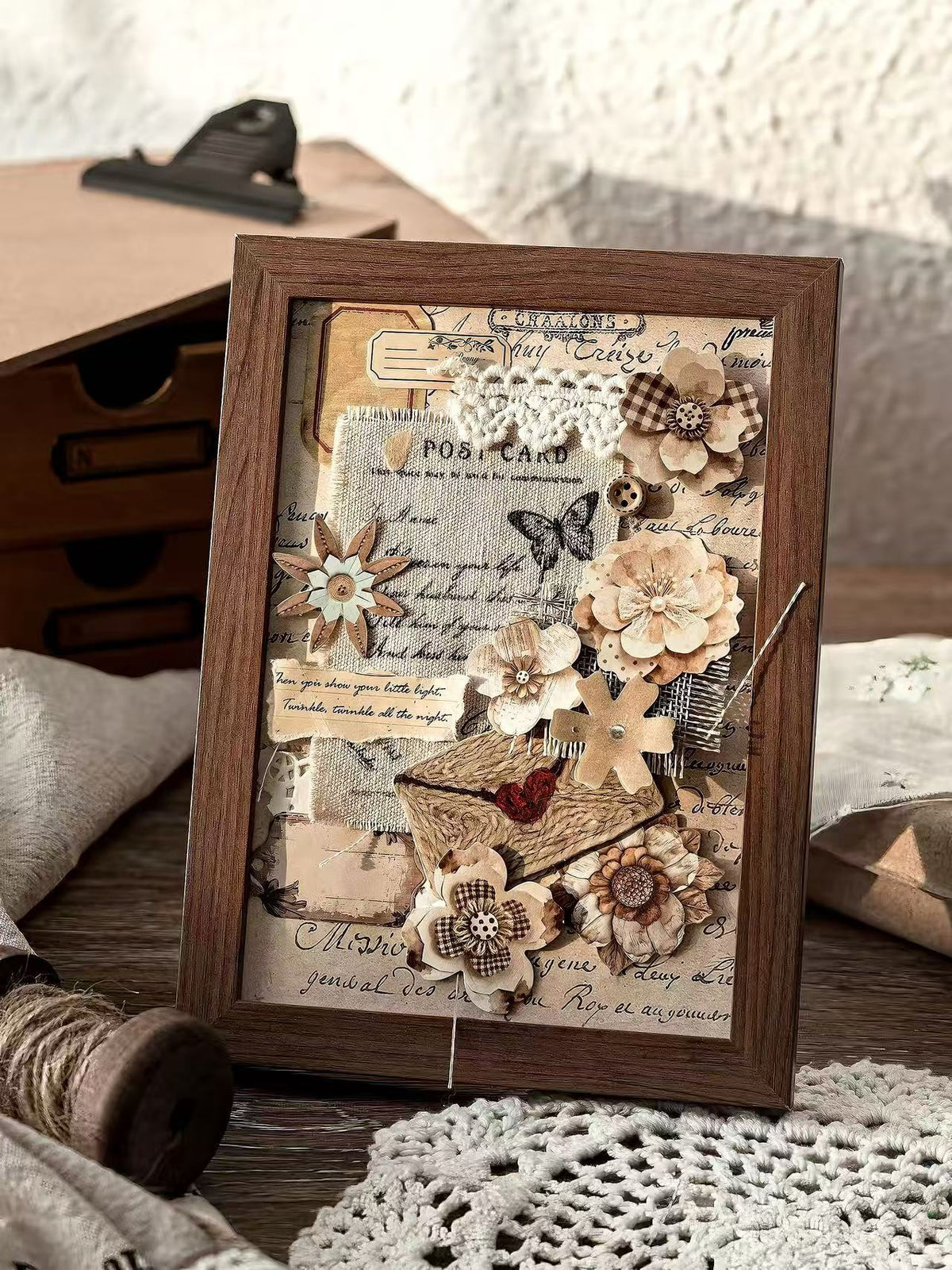 Layered Flower Scrapbook Decorative Paper