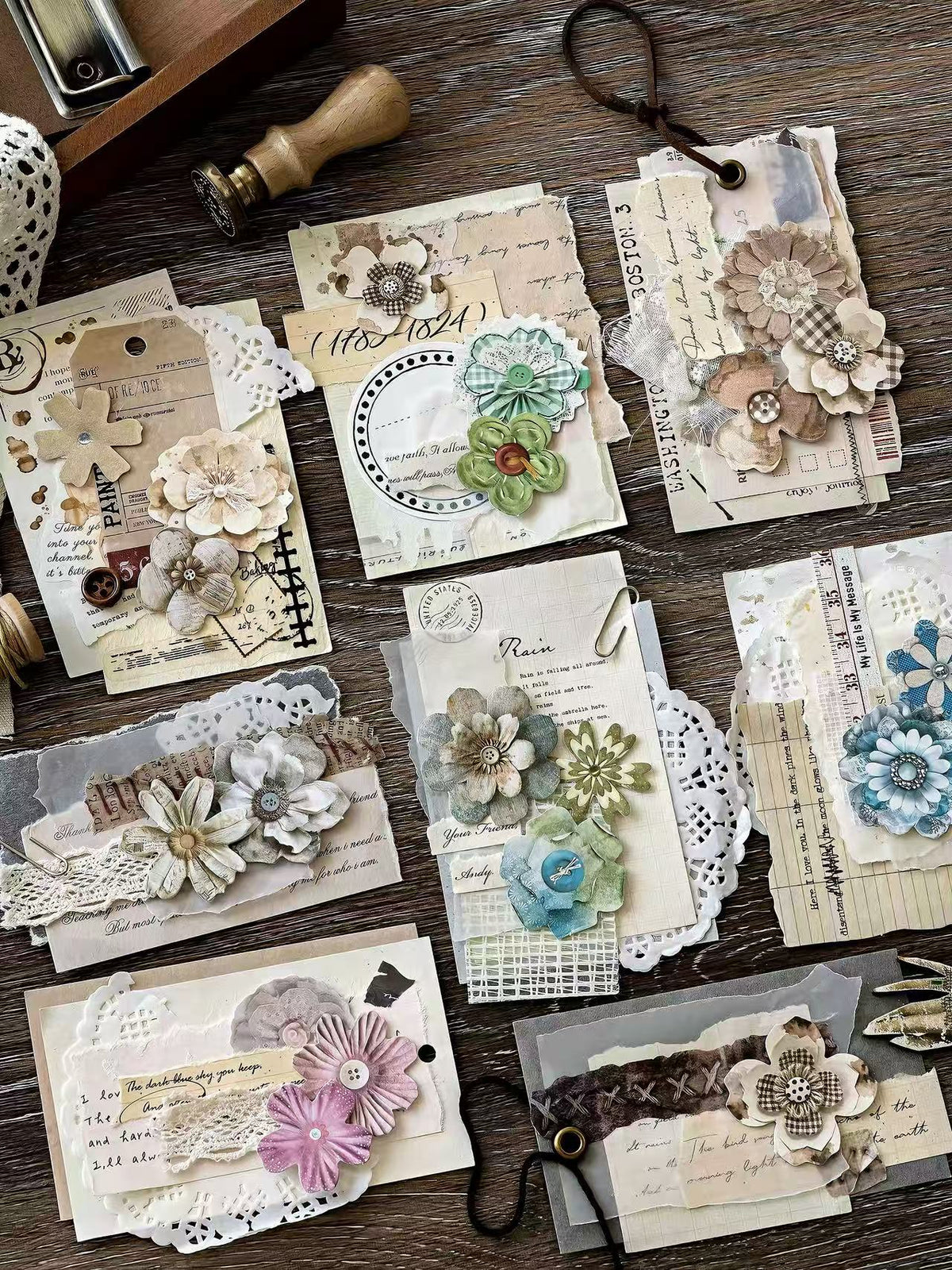 Layered Flower Scrapbook Decorative Paper