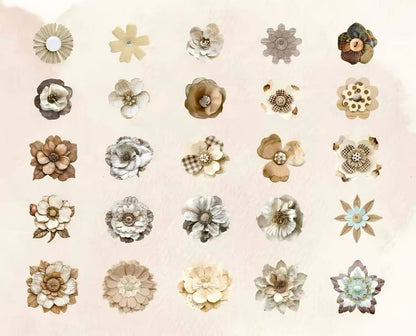 Layered Flower Scrapbook Decorative Paper